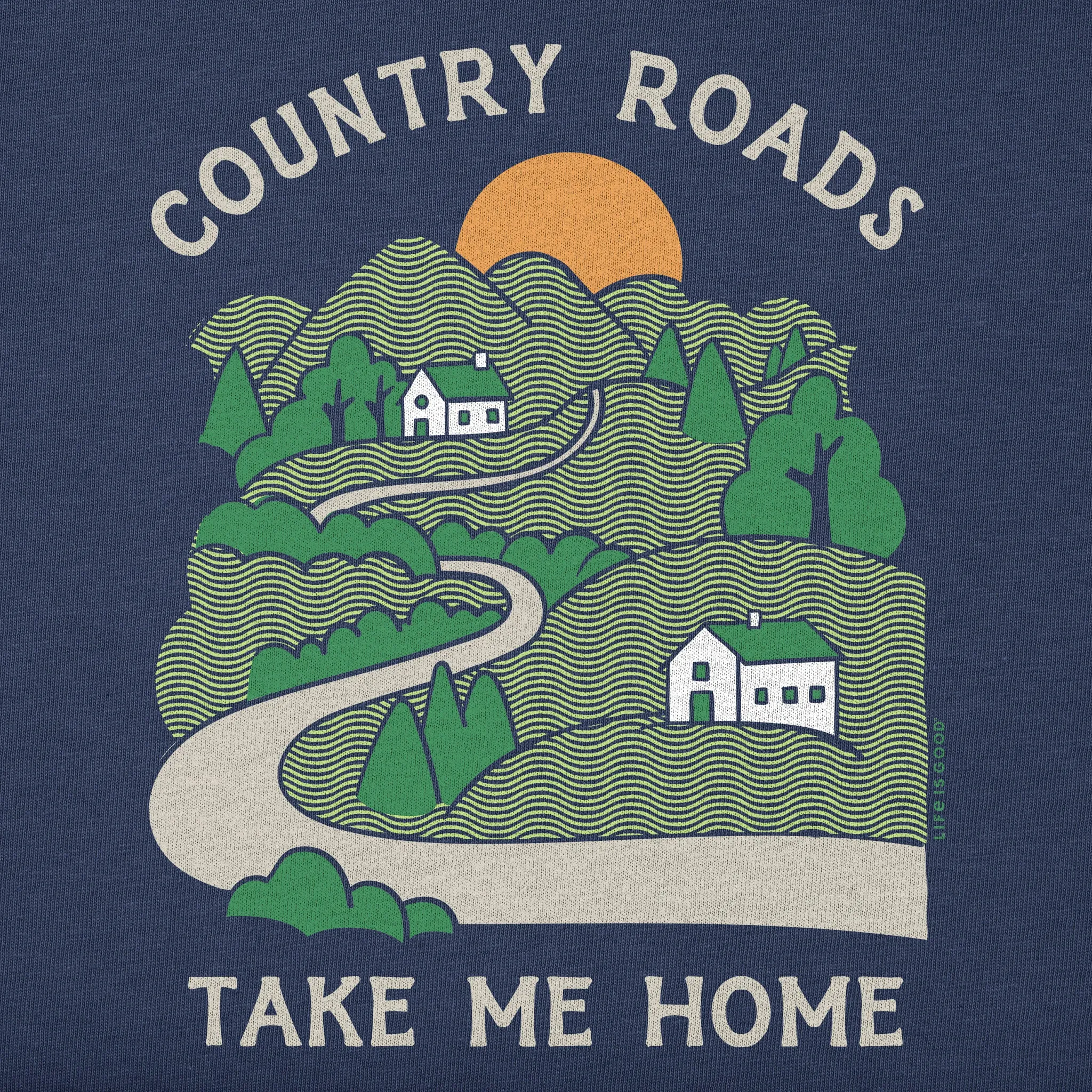 Men's Country Roads Take Me Home Long Sleeve Crusher Tee Life is Good