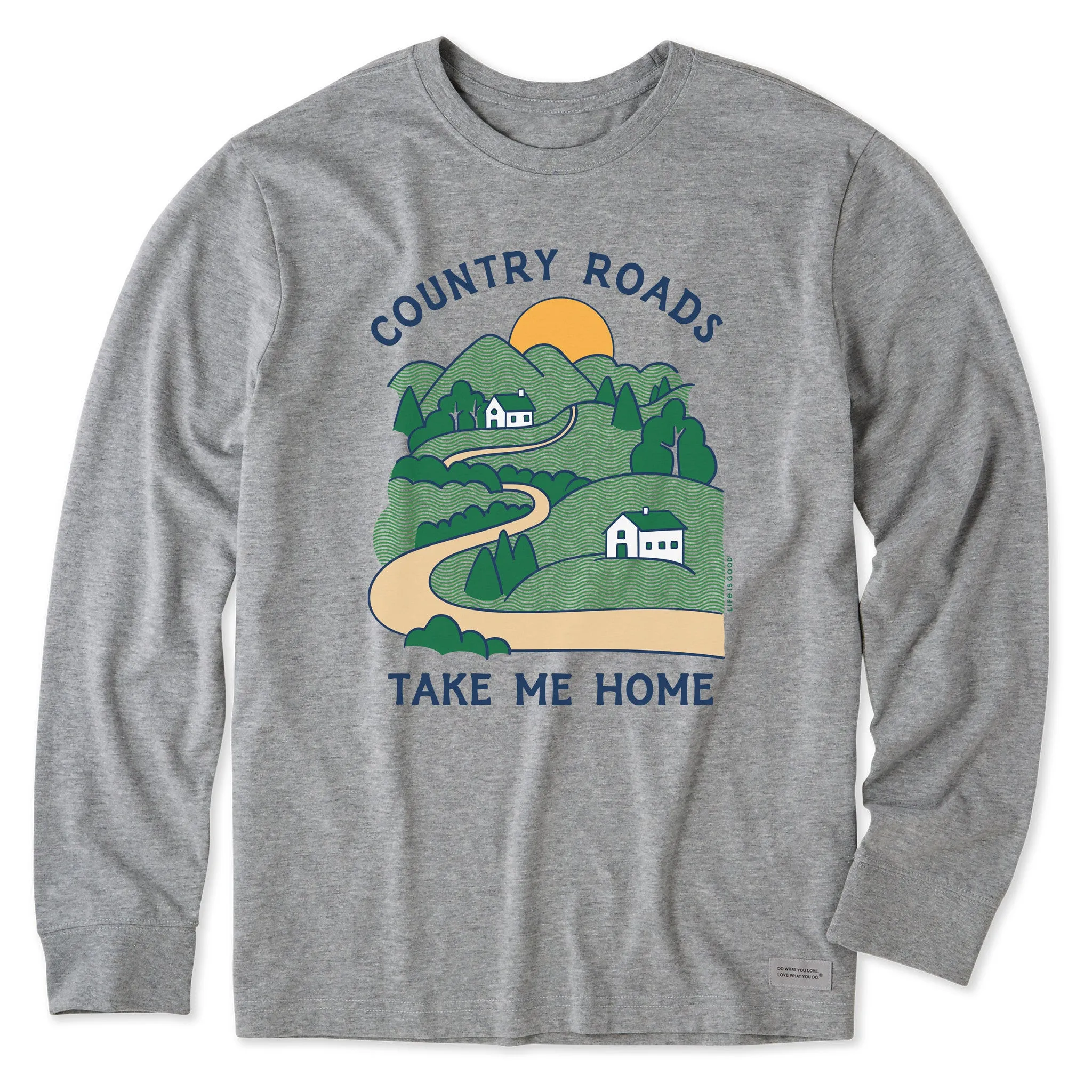 Men's Country Roads Take Me Home Long Sleeve Crusher Tee Life is Good