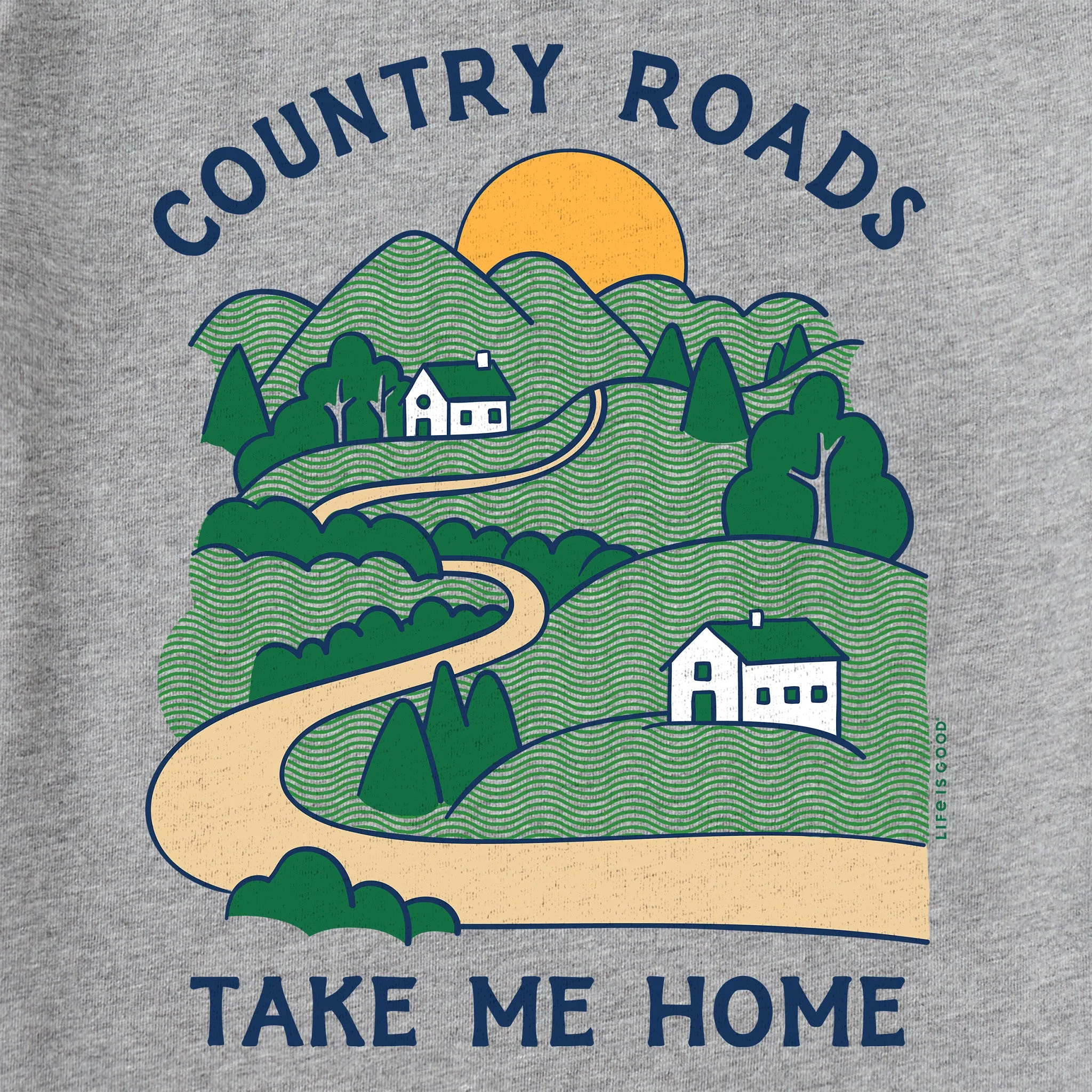 Men's Country Roads Take Me Home Long Sleeve Crusher Tee Life is Good