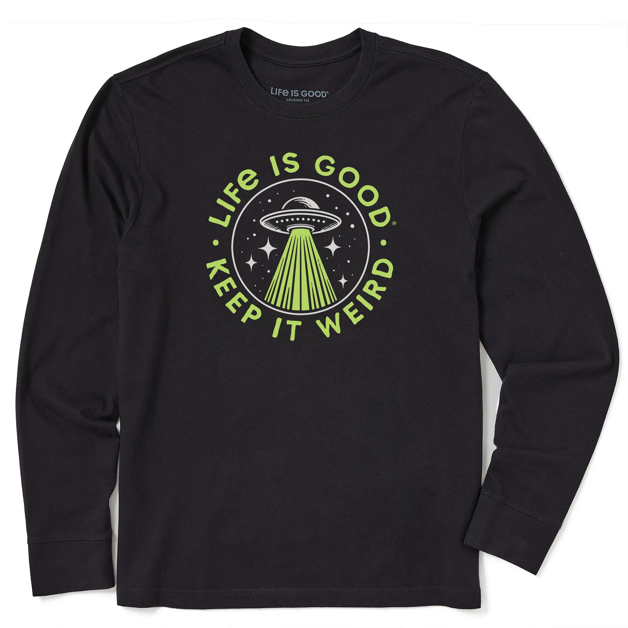 Men's Crafty Flying Saucer Long Sleeve Crusher Tee Life is Good
