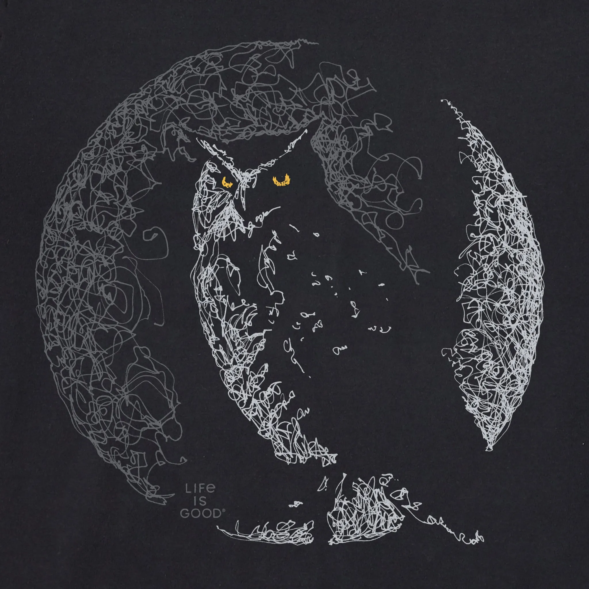 Men's Crescent Owl Short Sleeve Crusher Tee Life is Good