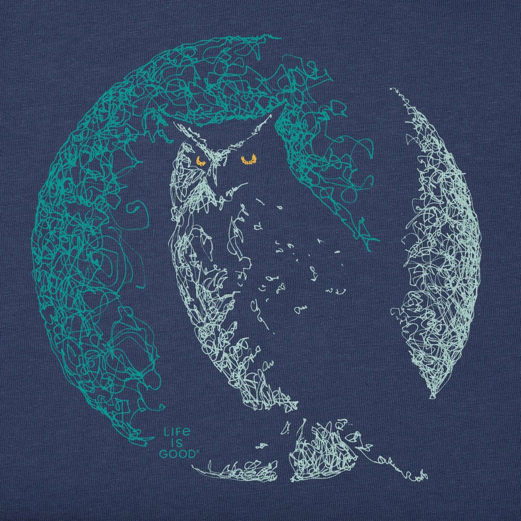 Men's Crescent Owl Short Sleeve Crusher Tee Life is Good