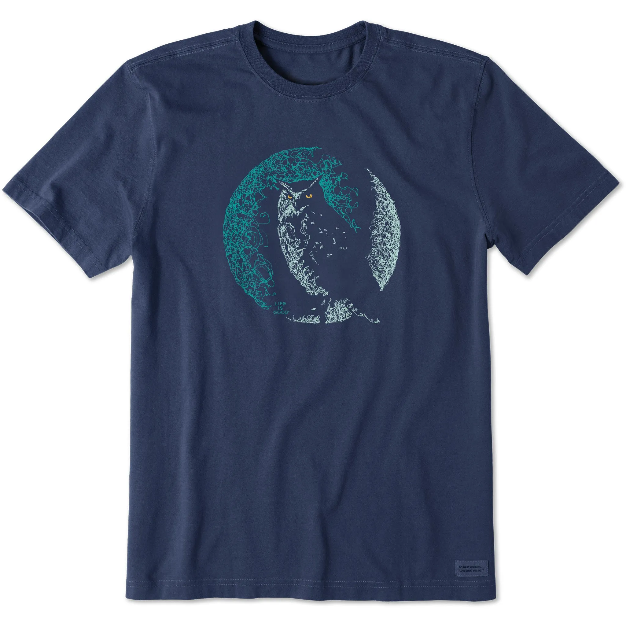 Men's Crescent Owl Short Sleeve Crusher Tee Life is Good