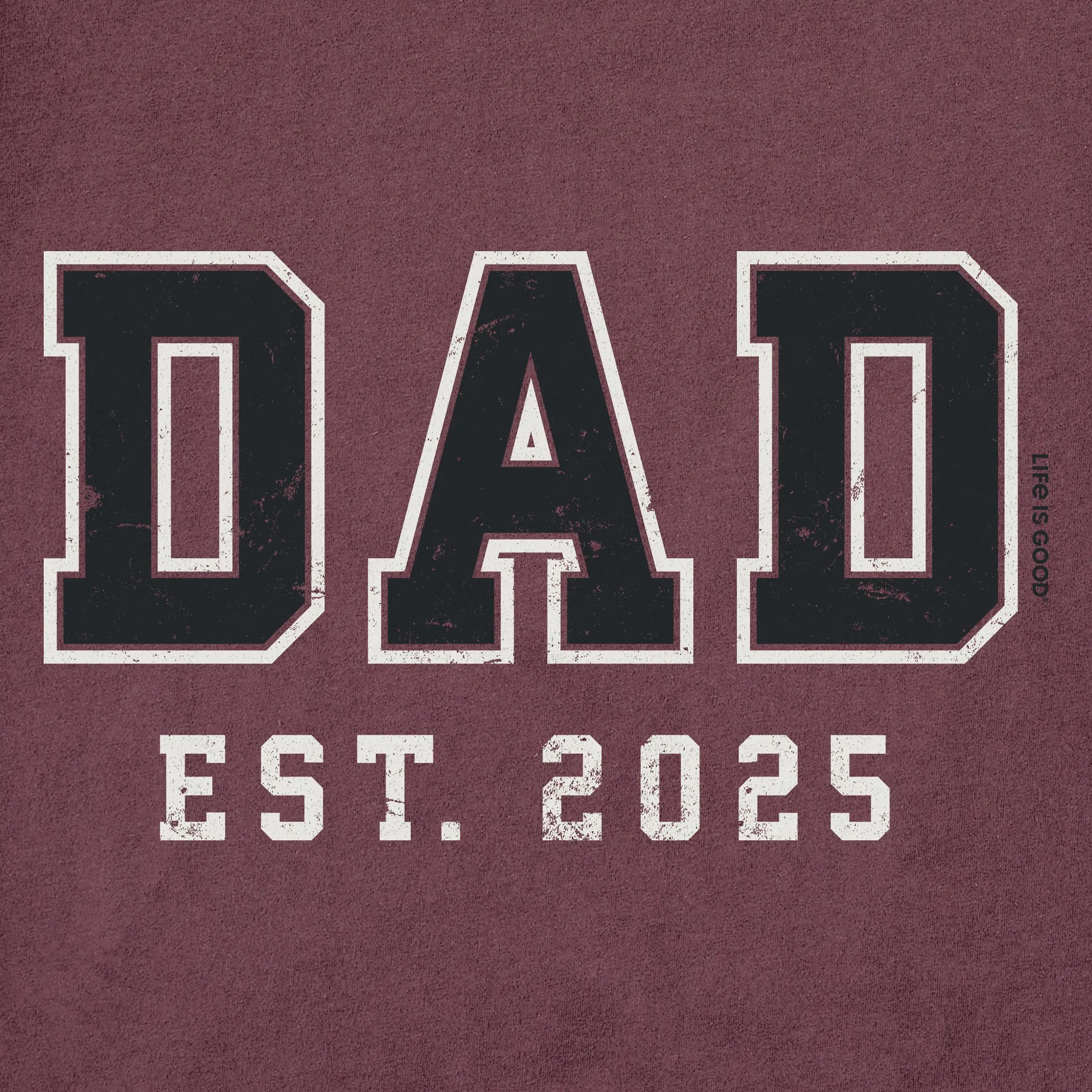 Men's Dad Est 2025 Short Sleeve Crusher Tee Life is Good
