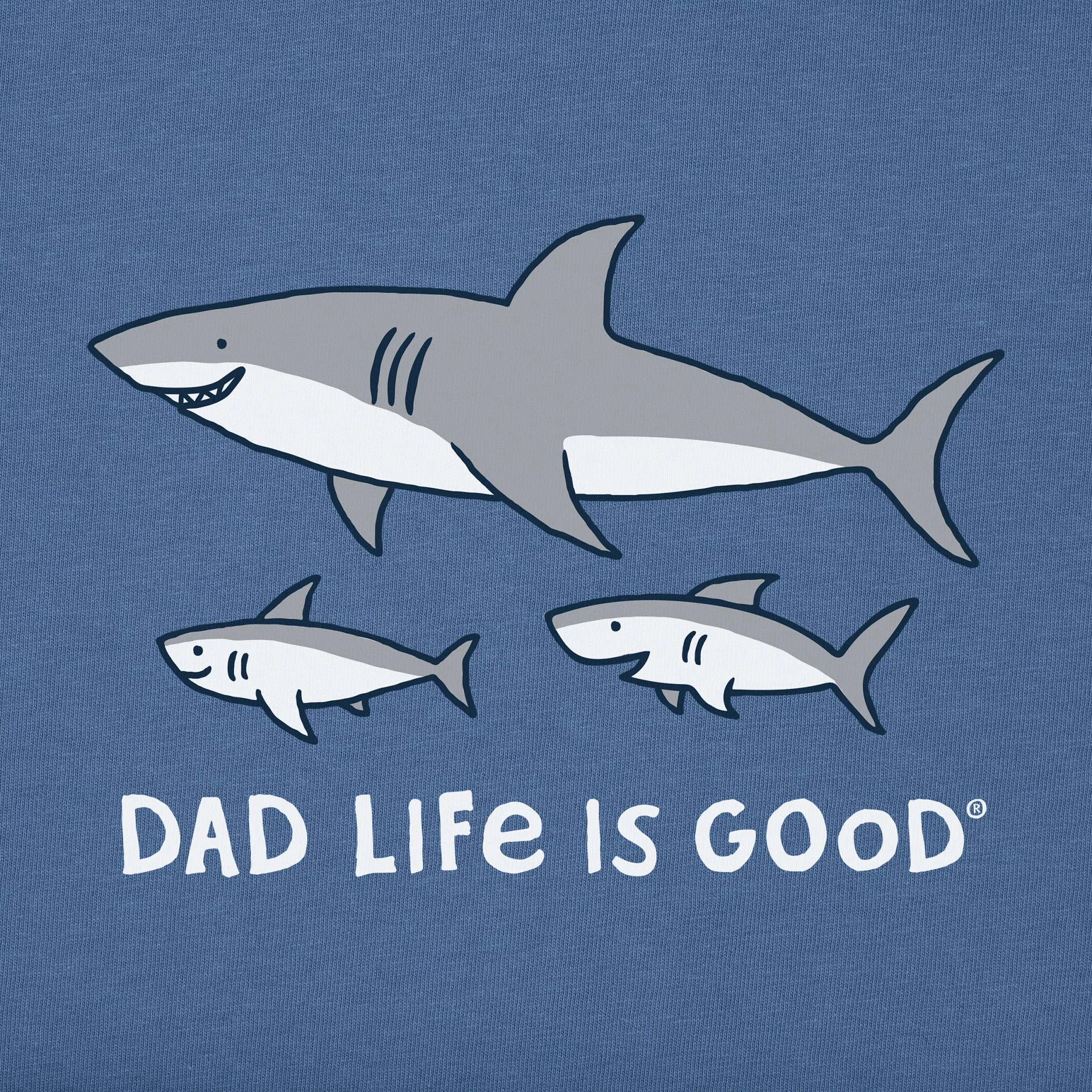Men's Dad Life is Good Shark Short Sleeve Crusher Tee Life is Good