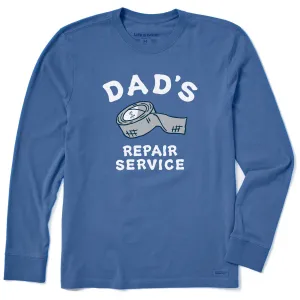 Men's Dad's Repair Service Long Sleeve Crusher Tee Life is Good