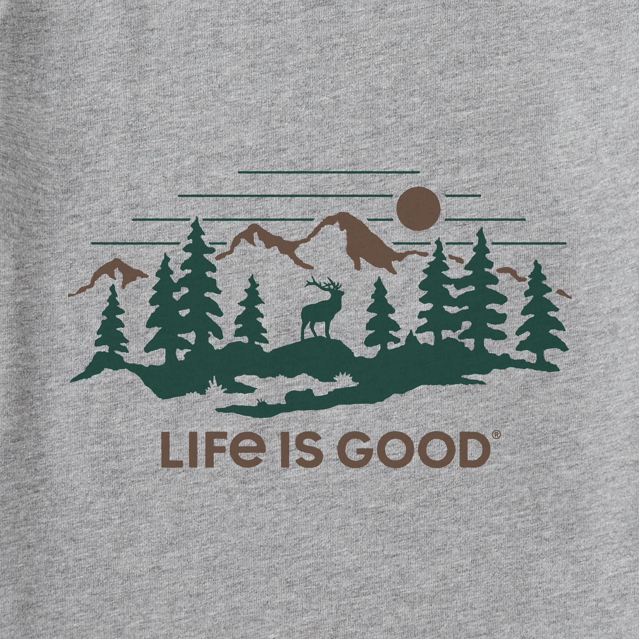 Men's Deer Scenic Long Sleeve Crusher Tee Life is Good