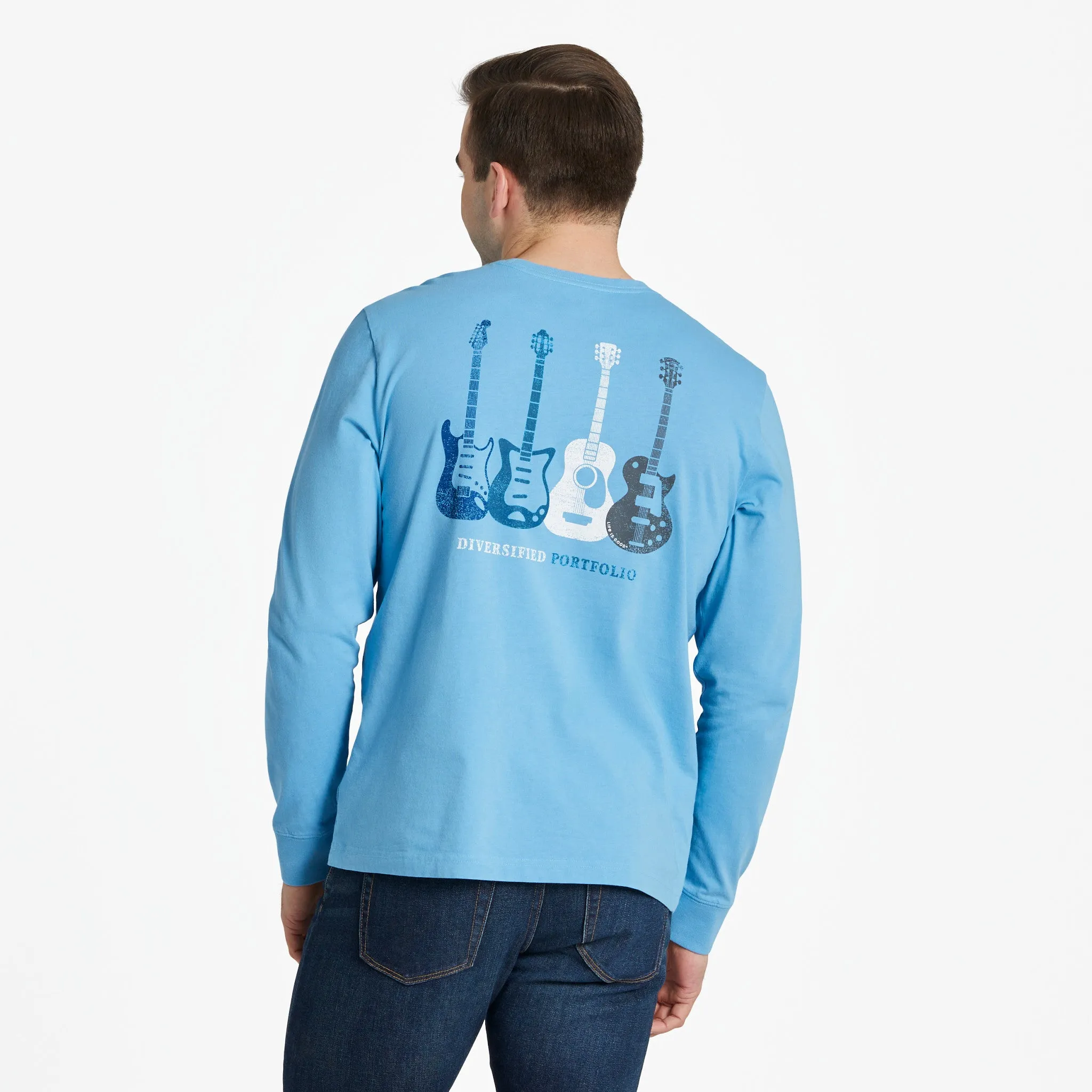 Men's Diversified Portfolio Axes Long Sleeve Crusher Tee Life is Good