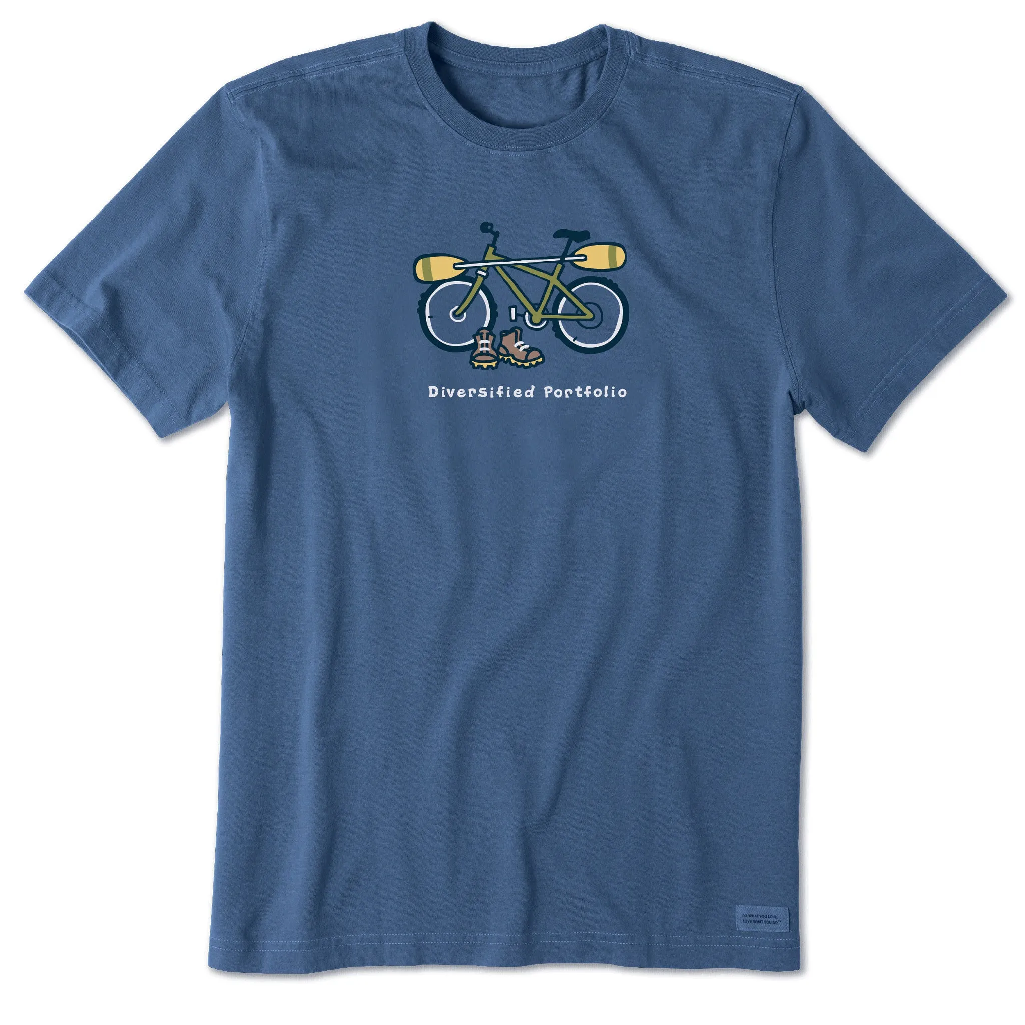 Men's Diversified Portfolio Bike Short Sleeve Crusher Tee Life is Good