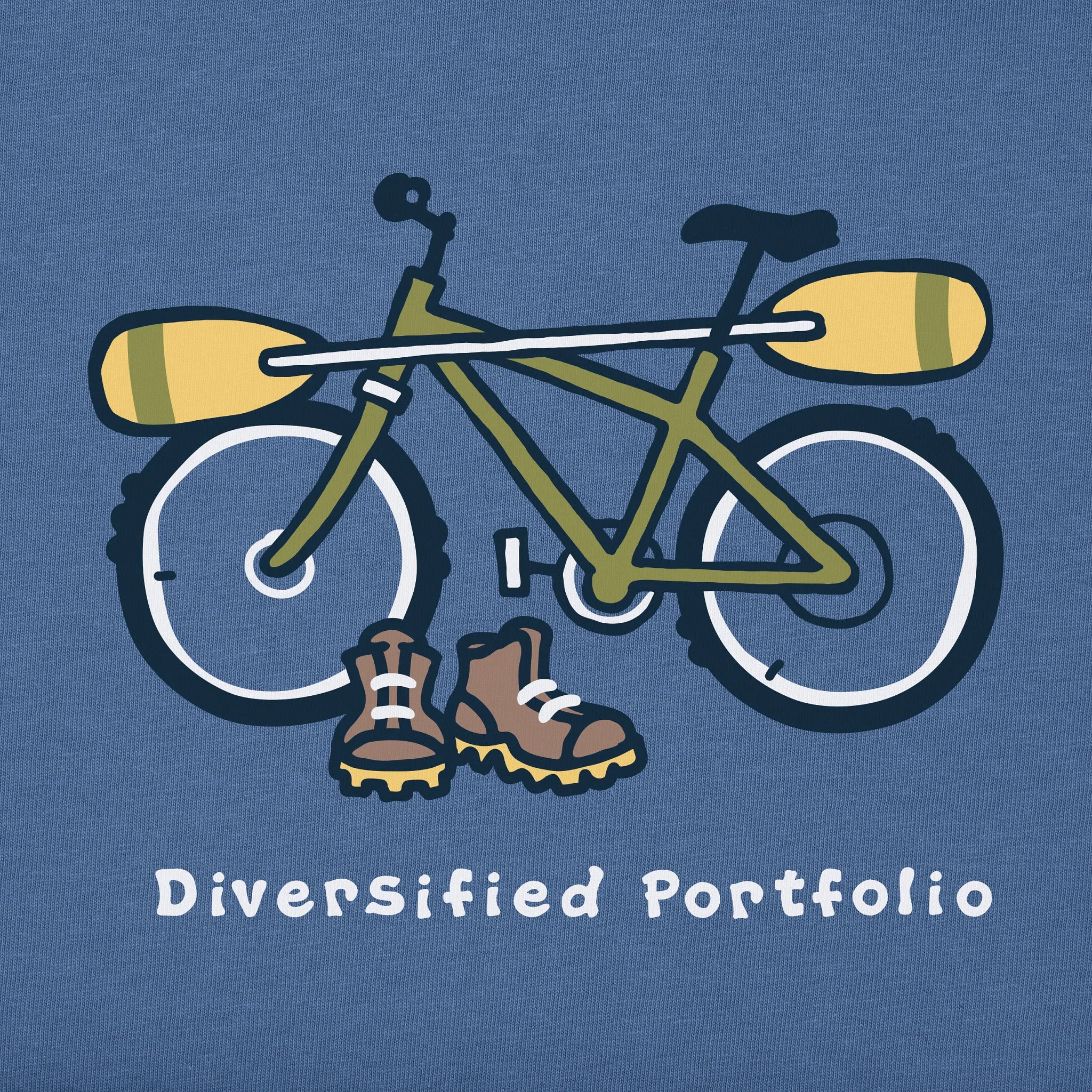 Men's Diversified Portfolio Bike Short Sleeve Crusher Tee Life is Good