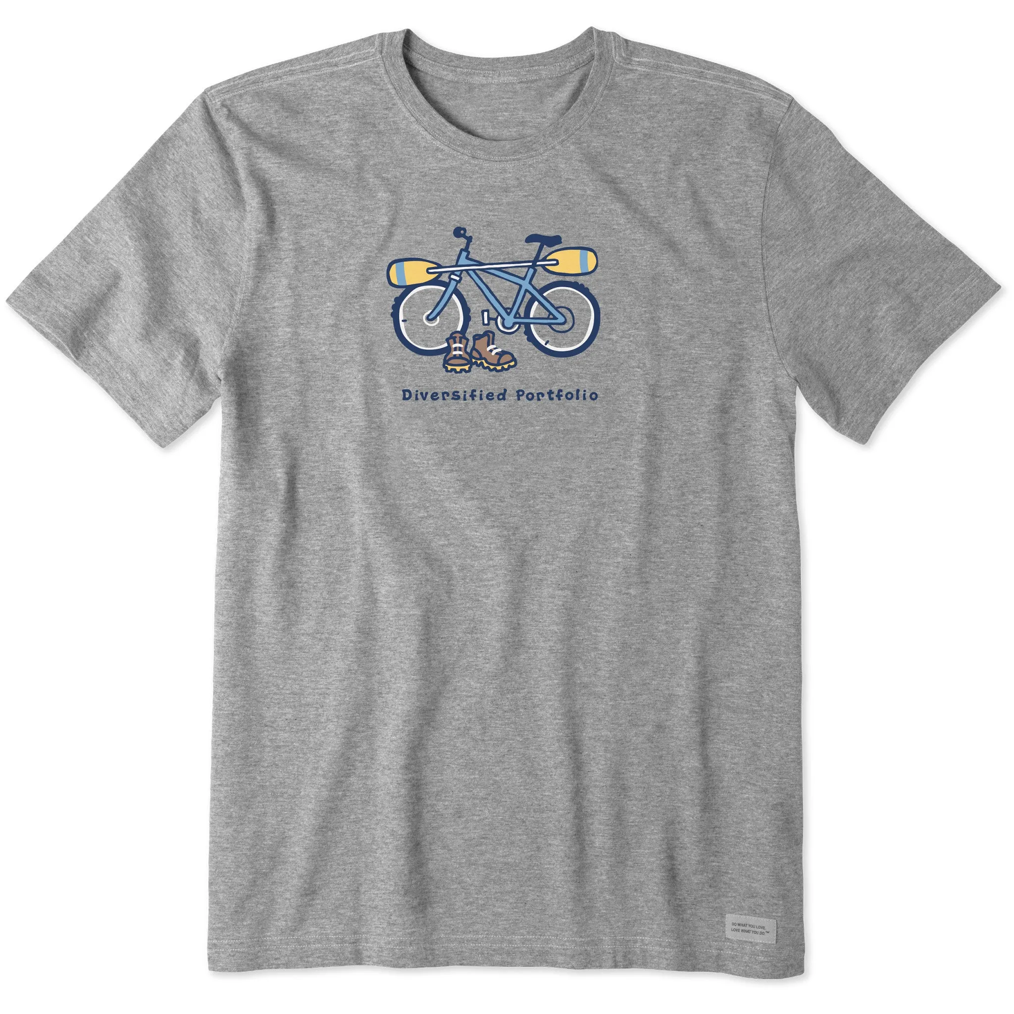 Men's Diversified Portfolio Bike Short Sleeve Crusher Tee Life is Good