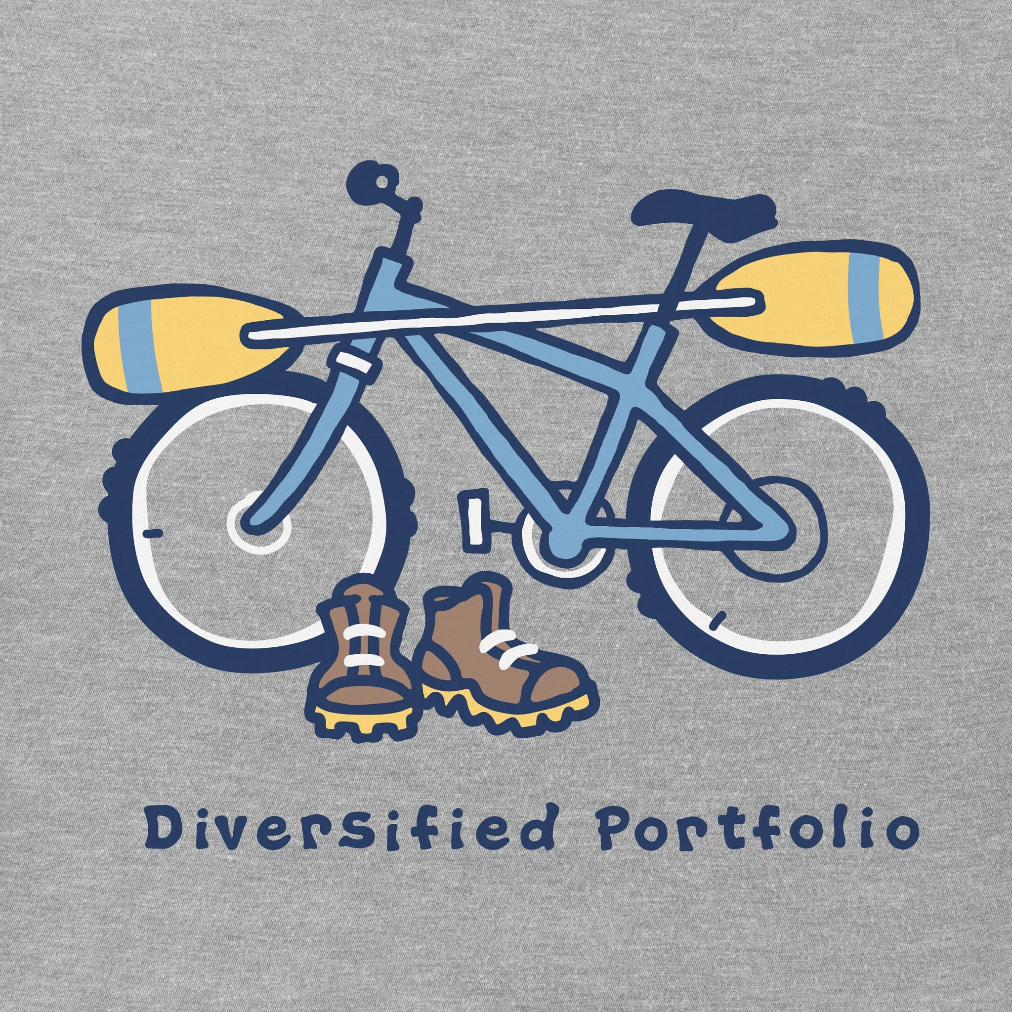 Men's Diversified Portfolio Bike Short Sleeve Crusher Tee Life is Good