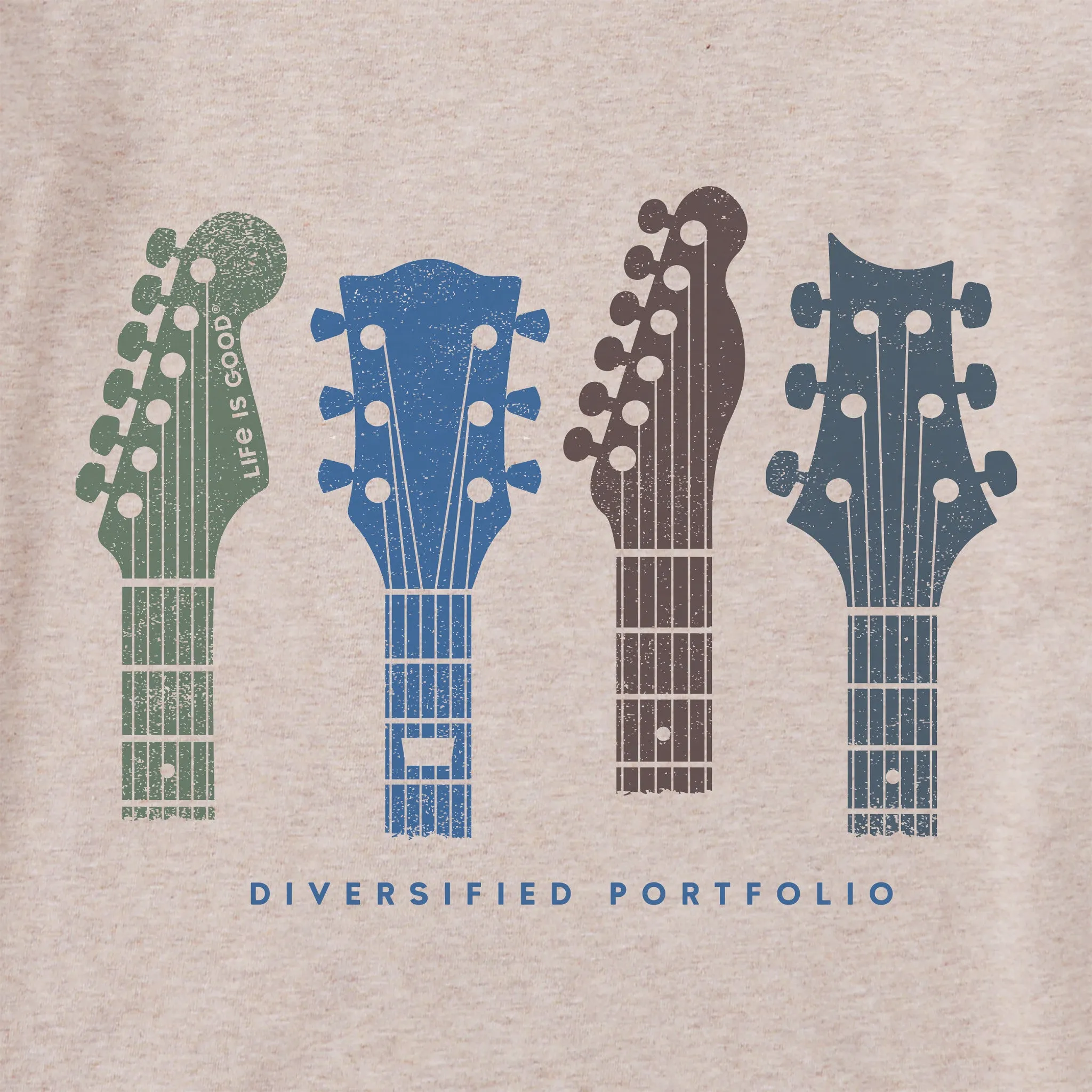 Men's Diversified Portfolio Guitars Long Sleeve Crusher Tee Life is Good