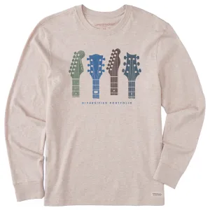 Men's Diversified Portfolio Guitars Long Sleeve Crusher Tee Life is Good
