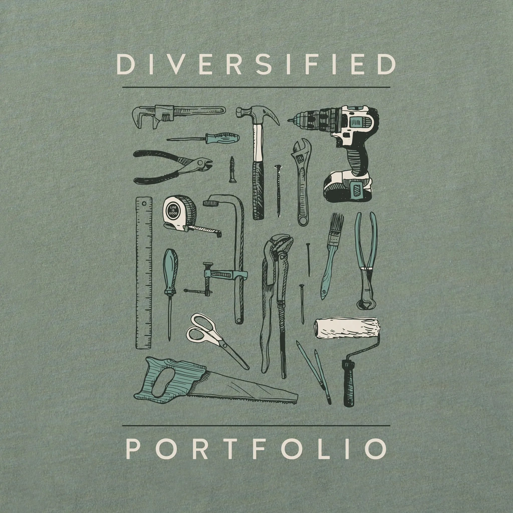 Men's Diversified Portfolio Tools Short Sleeve Tee Life is Good