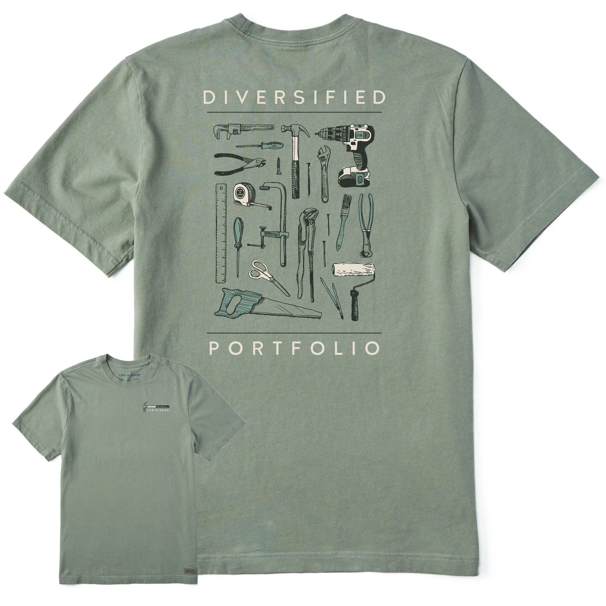 Men's Diversified Portfolio Tools Short Sleeve Tee Life is Good