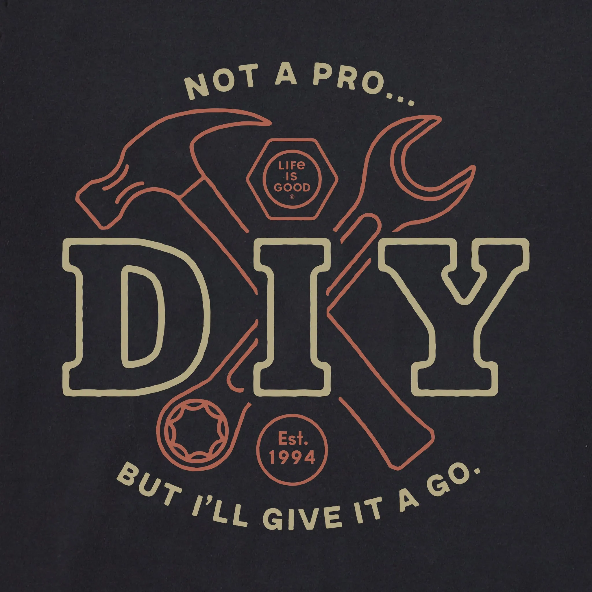 Men's Do It Yourself Short Sleeve Crusher Tee Life is Good