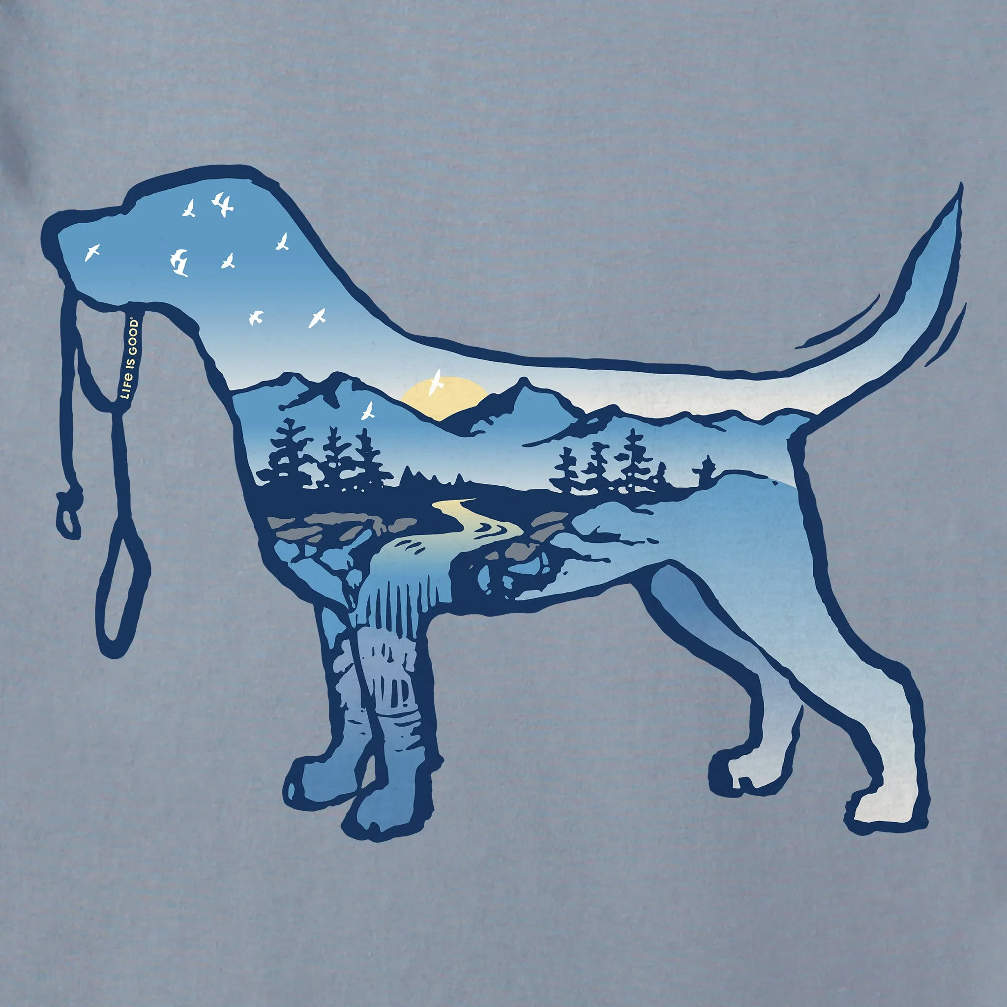 Men's Dog Mountain Scene Short Sleeve Crusher Tee Life is Good
