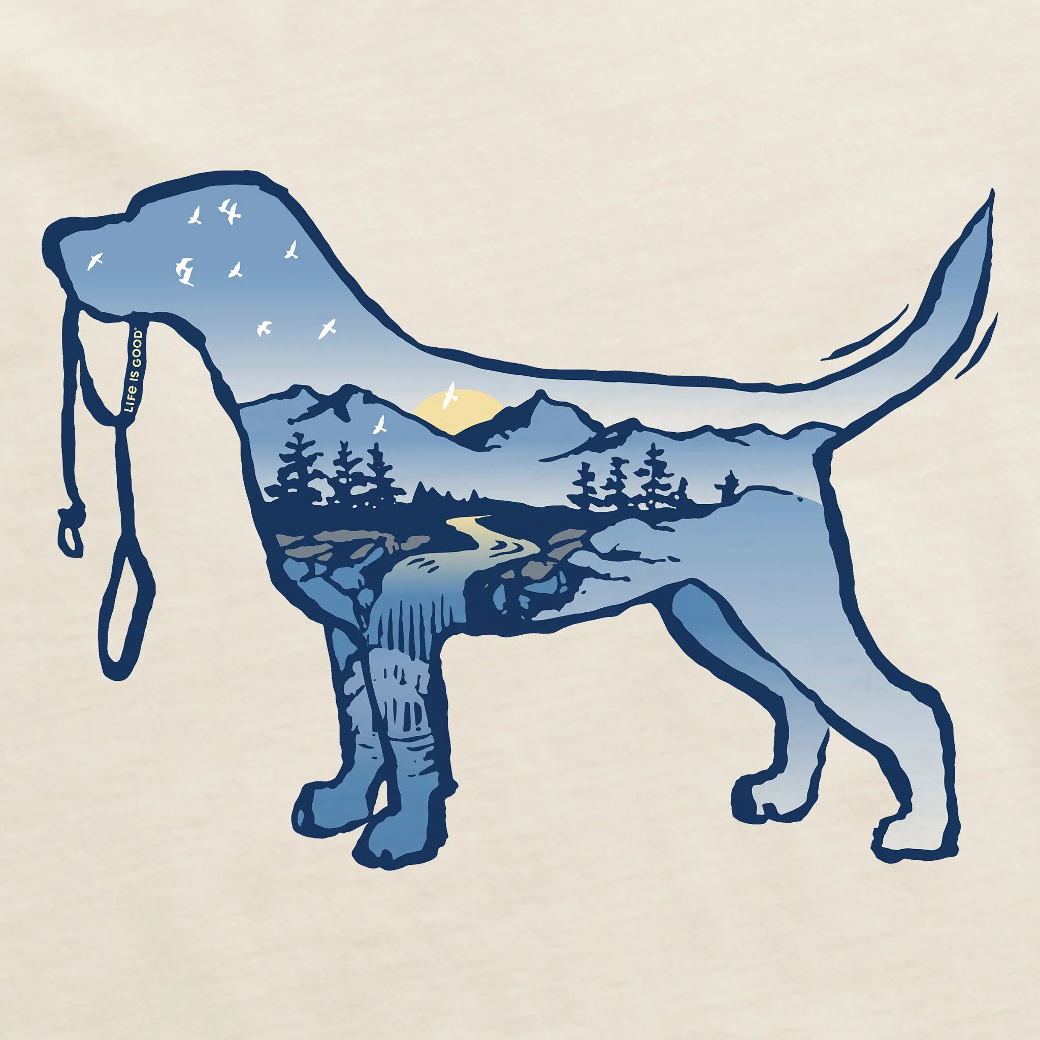 Men's Dog Mountain Scene Short Sleeve Crusher Tee Life is Good