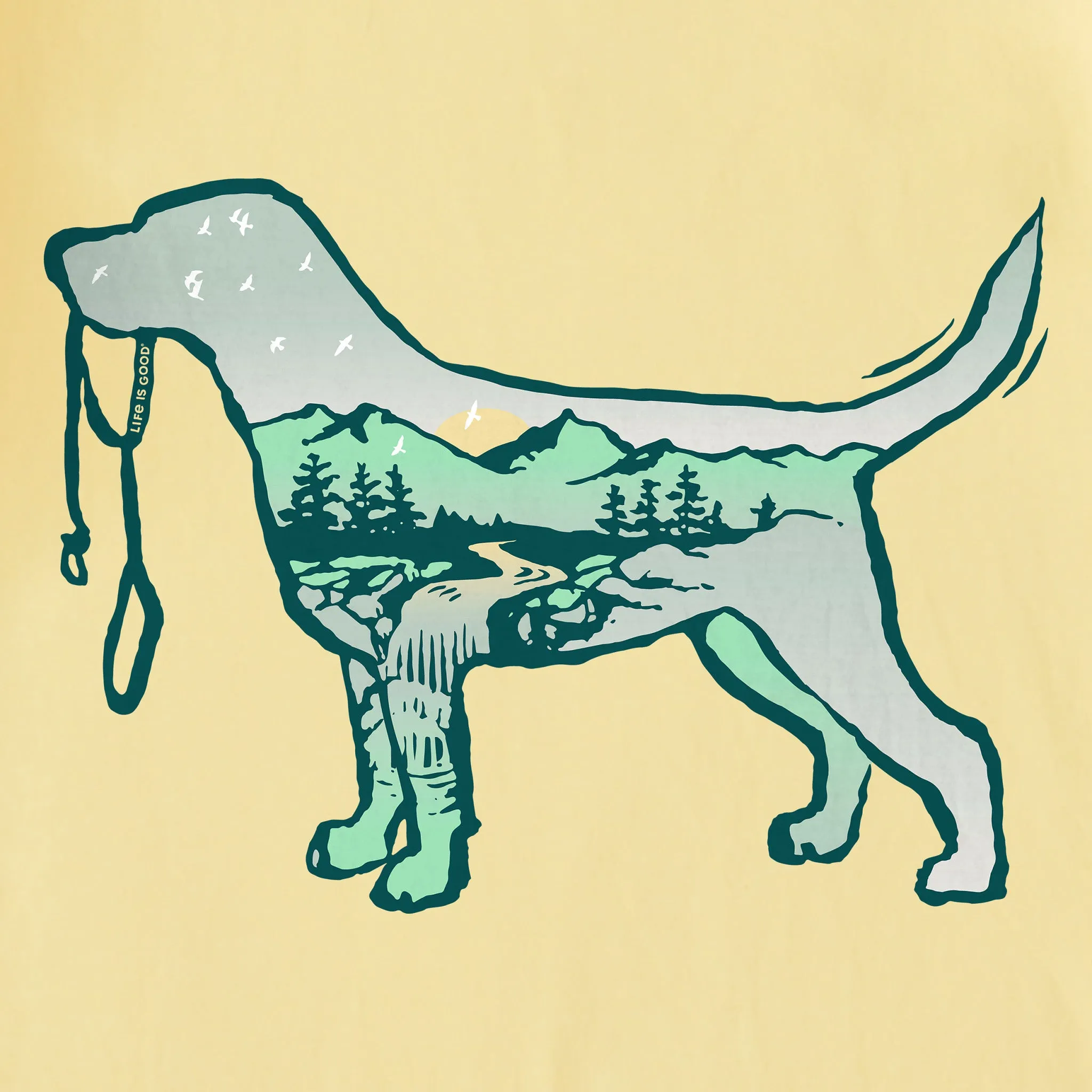 Men's Dog Mountain Scene Short Sleeve Crusher Tee Life is Good