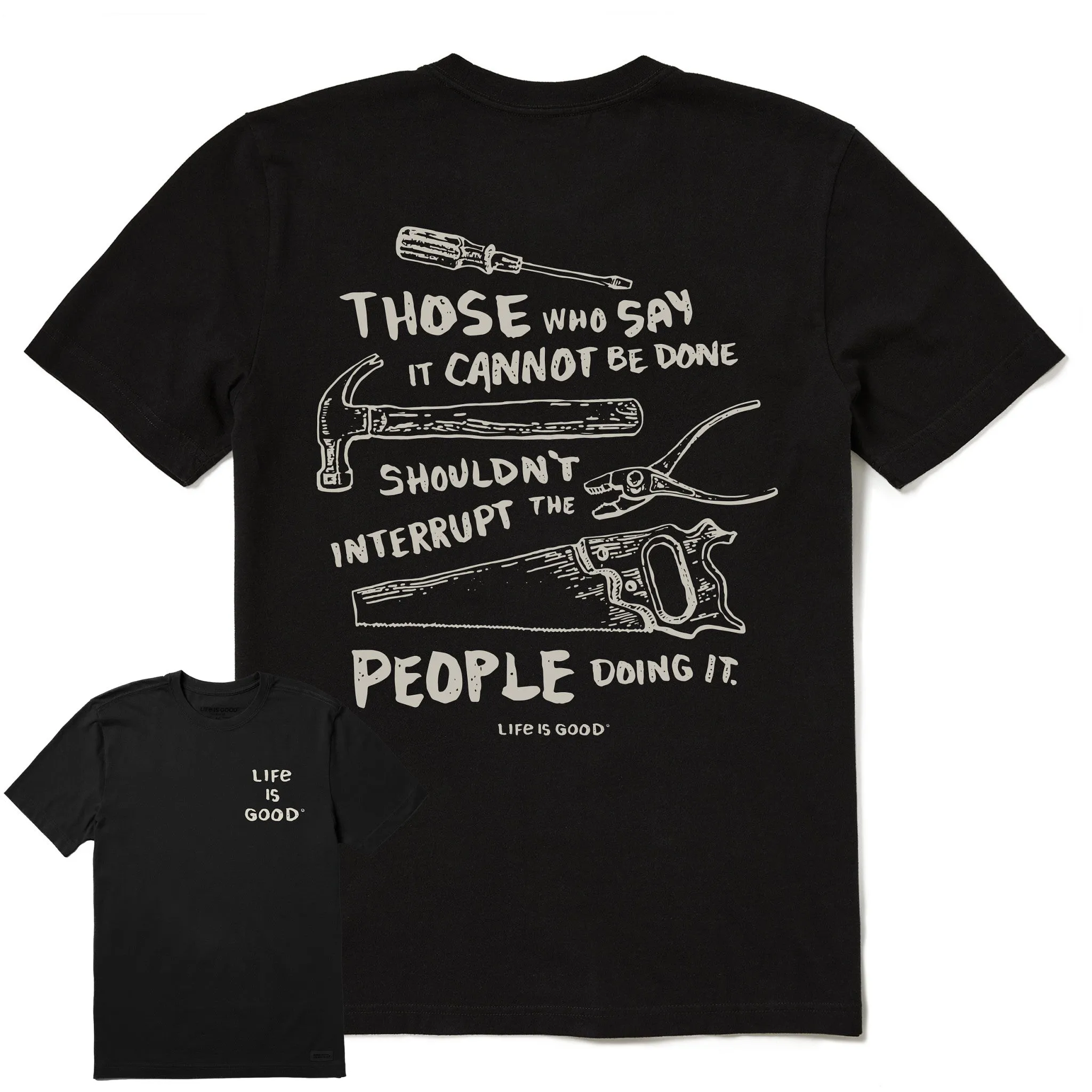 Men's Don't Interrupt Handyman Tools Short Sleeve Tee Life is Good