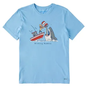 Men's Drinking Buddies Shark Short Sleeve Tee Life is Good