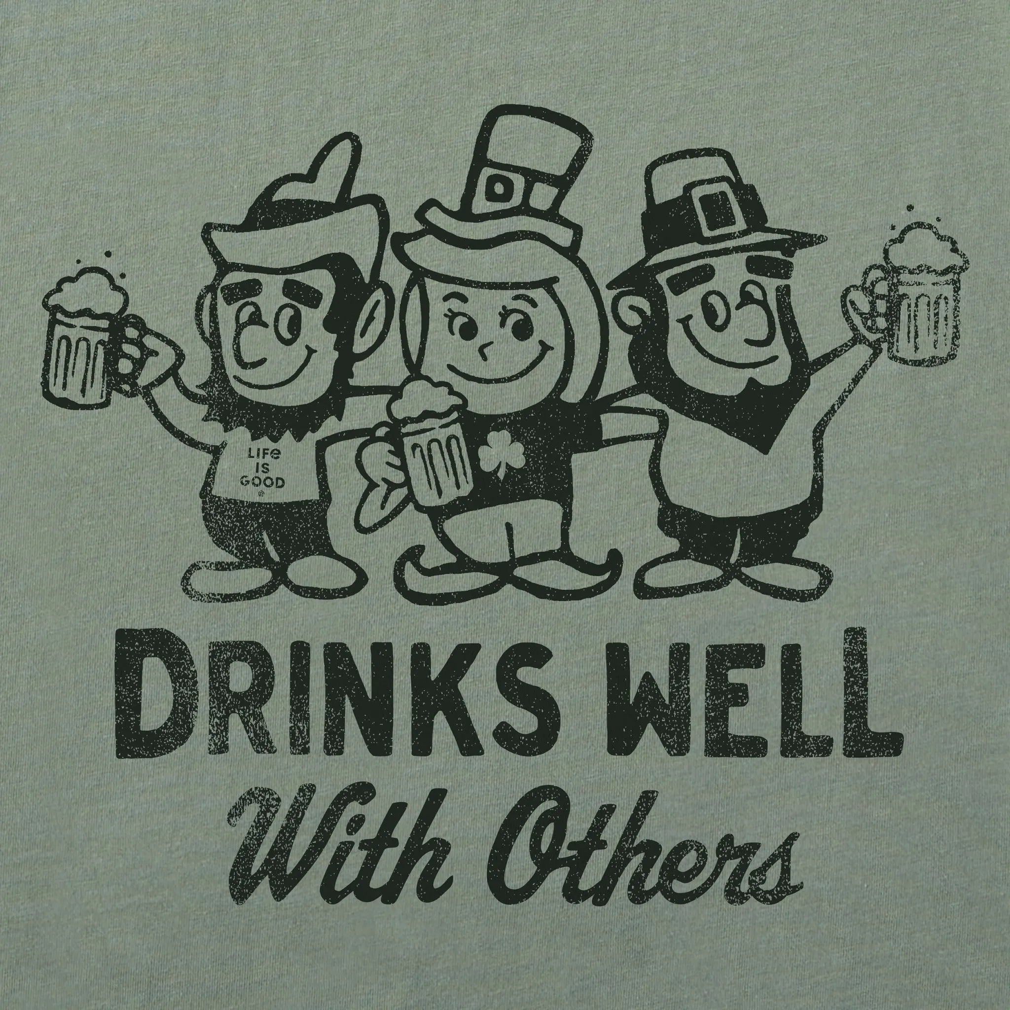 Men's Drinks Well Leprechauns Short Sleeve Crusher Tee Life is Good