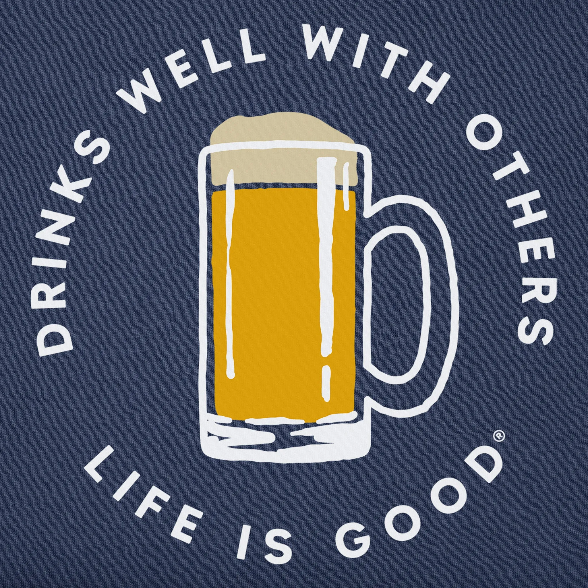 Men's Drinks Well with Others Beer Short Sleeve Tee Life is Good