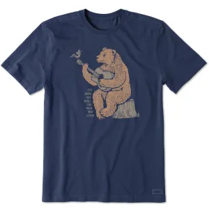 Men's Earth Has Music Guitar Bear Short Sleeve Tee Life is Good