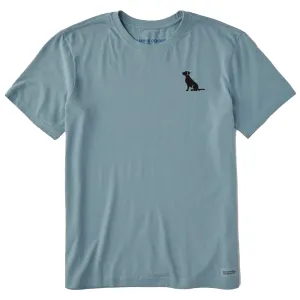Men's Embroidered Sitting Dog Short Sleeve Crusher Tee Life is Good