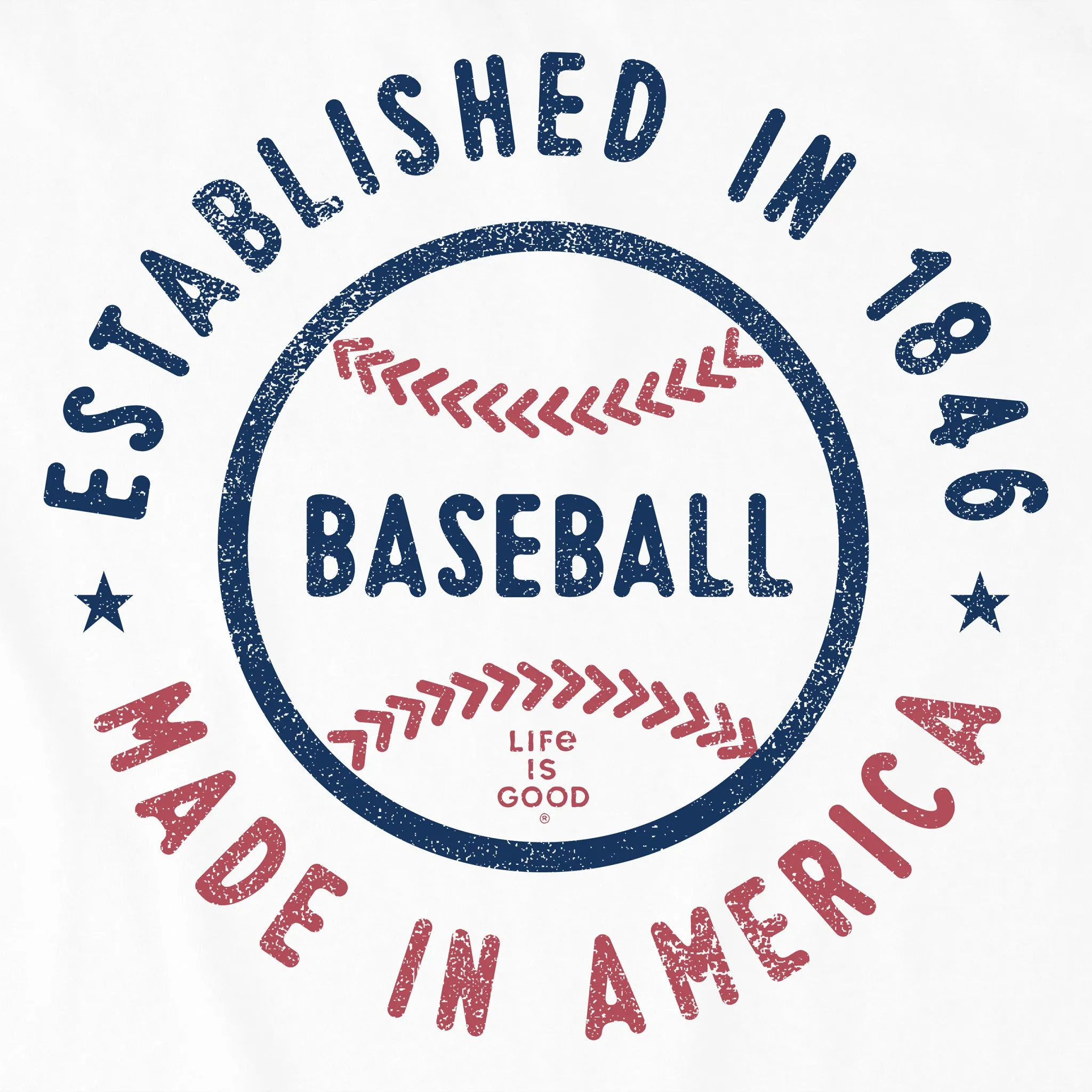 Men's Est. in 1846 Baseball Short Sleeve Crusher Tee Life is Good