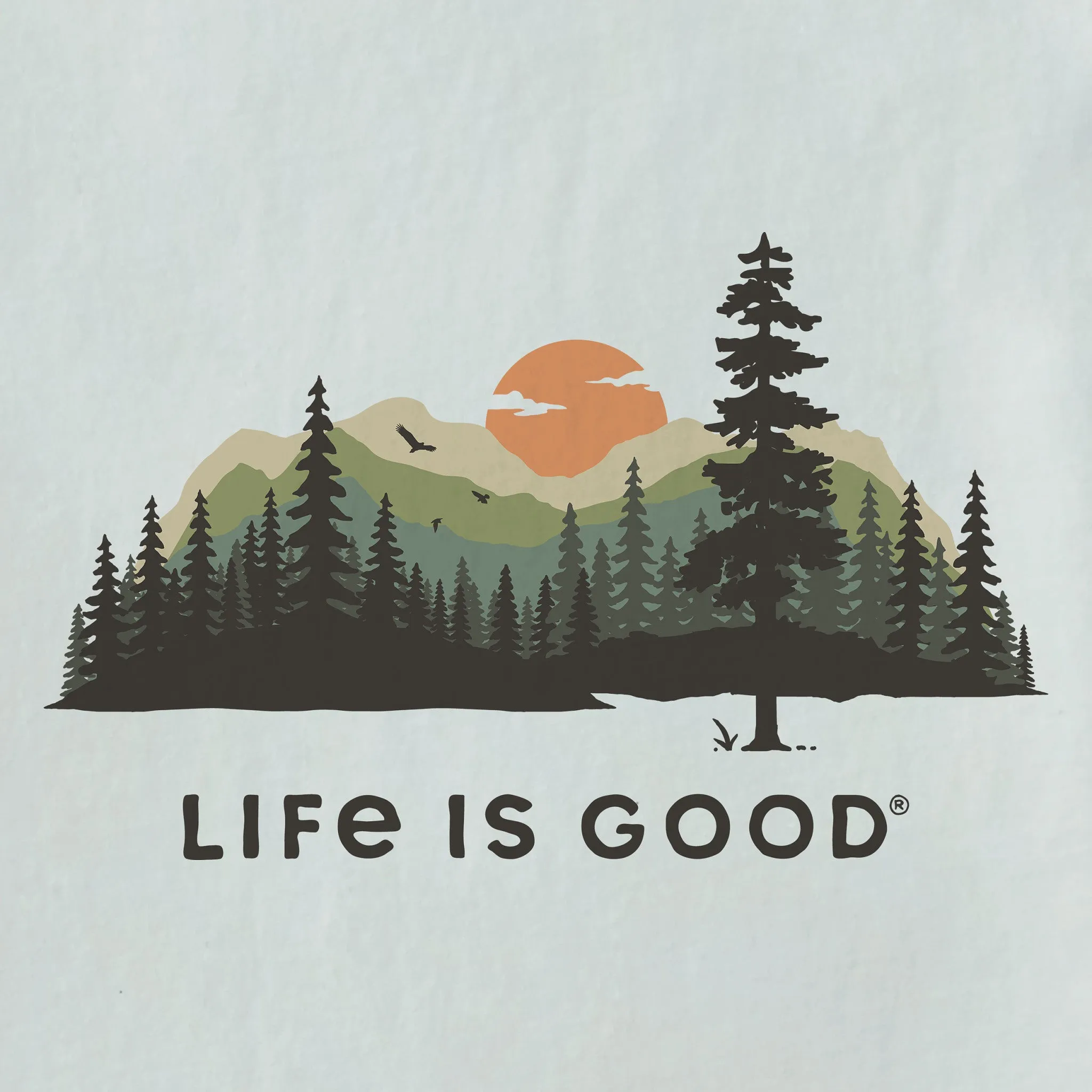 Men's Evergreen Silhouette Short Sleeve Crusher Tee Life is Good
