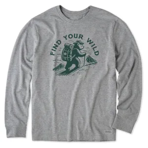 Men's Find Your Wild Bear Long Sleeve Crusher Tee Life is Good