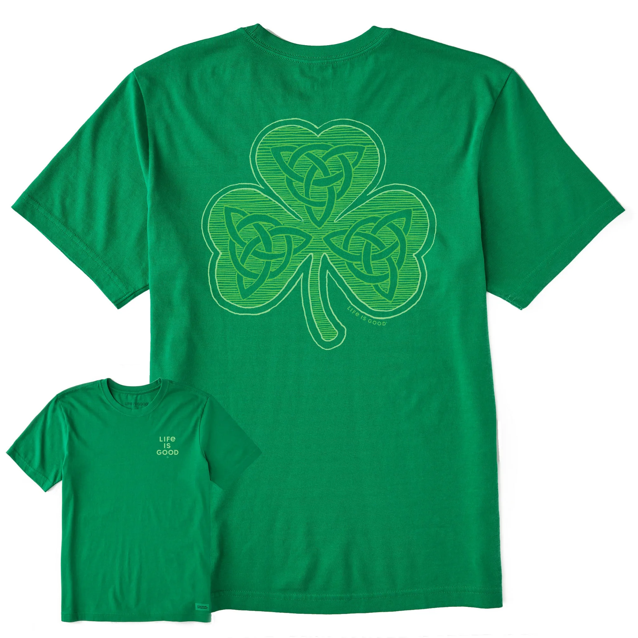 Men's Fineline Celtic Clover Short Sleeve Crusher Tee Life is Good