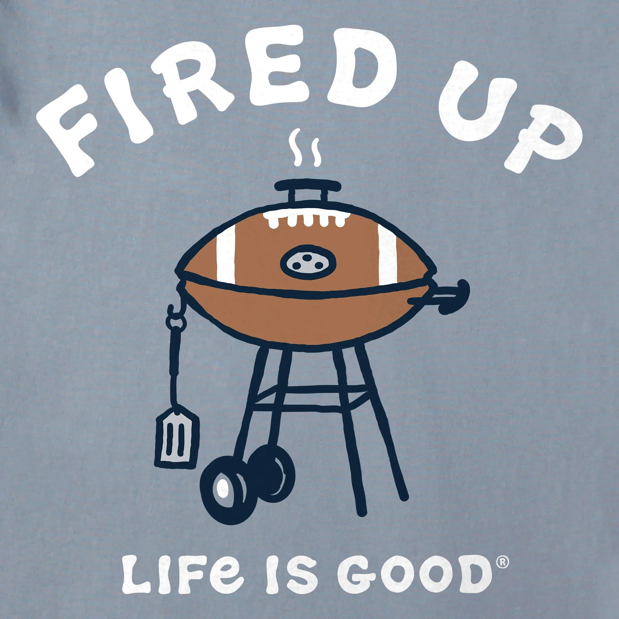 Men's Fired Up Grill Long Sleeve Crusher Tee Life is Good