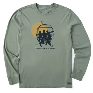 Men's First Chair or Bust Long Sleeve Crusher Tee Life is Good