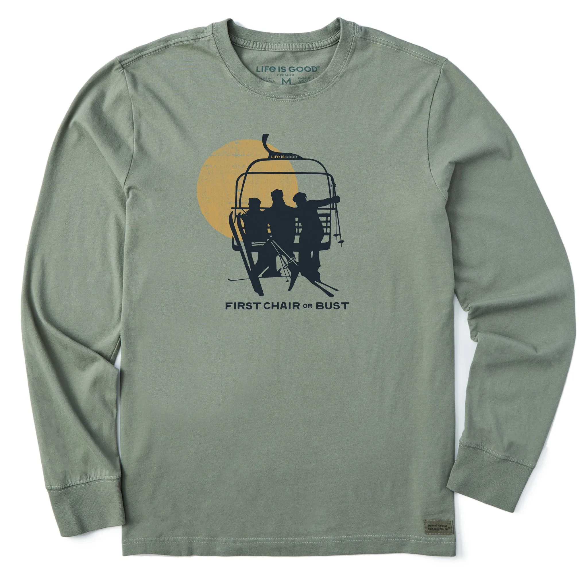 Men's First Chair or Bust Long Sleeve Crusher Tee Life is Good