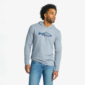 Men's Fishscape Textured Slub Hoodie Life is Good