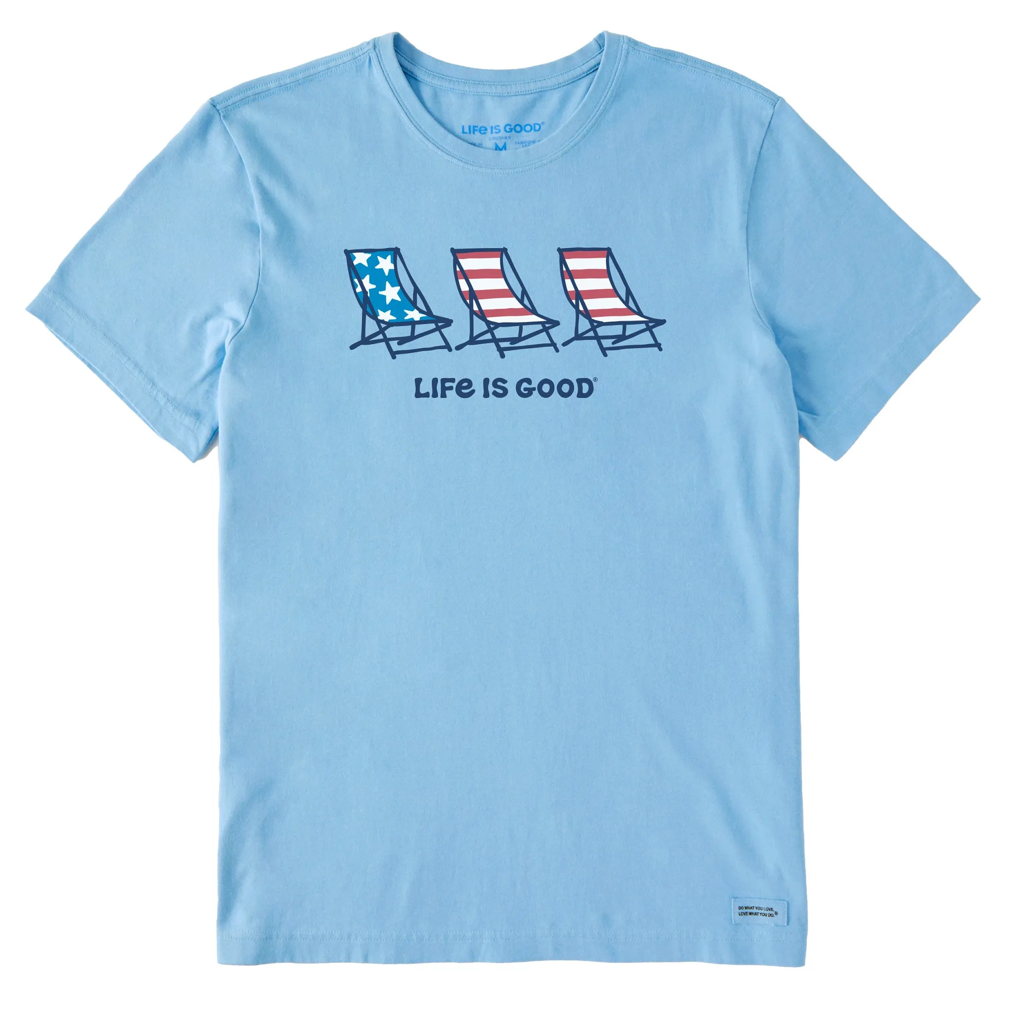 Men's Flag Beach Chairs Short Sleeve Tee Life is Good