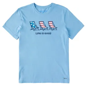 Men's Flag Beach Chairs Short Sleeve Tee Life is Good