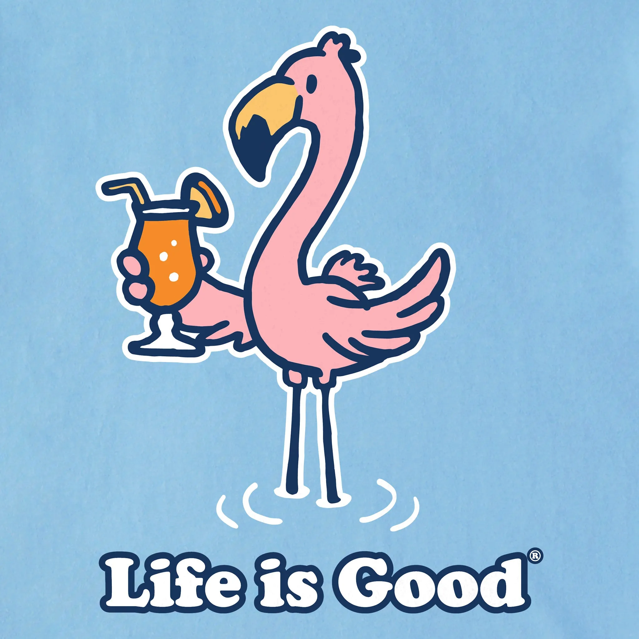 Men's Flamingo Cocktail Short Sleeve Tee Life is Good