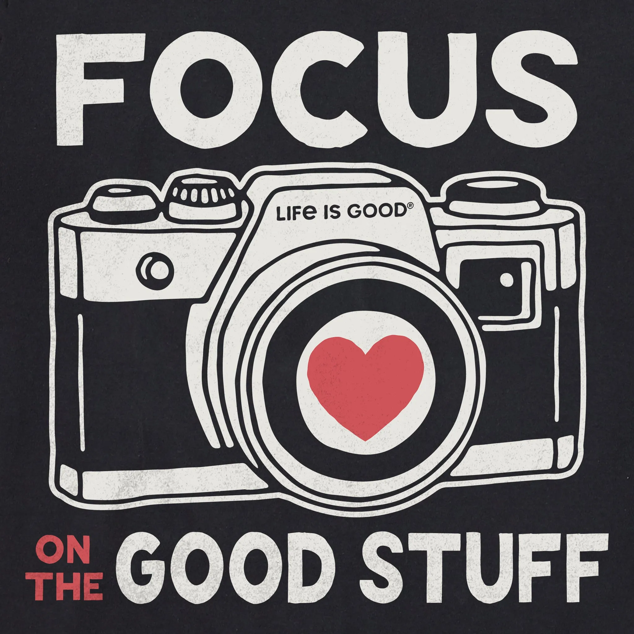 Men's Focus on the Good Stuff Camera Short Sleeve Tee Life is Good