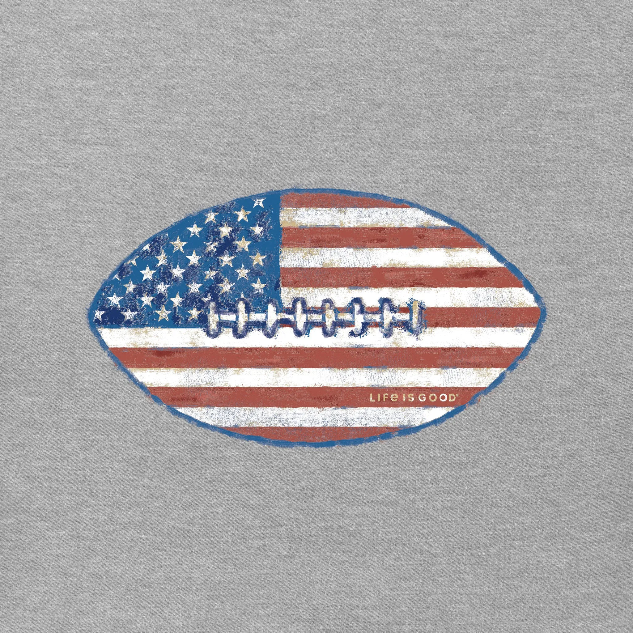 Men's Football Flag Short Sleeve Tee Life is Good