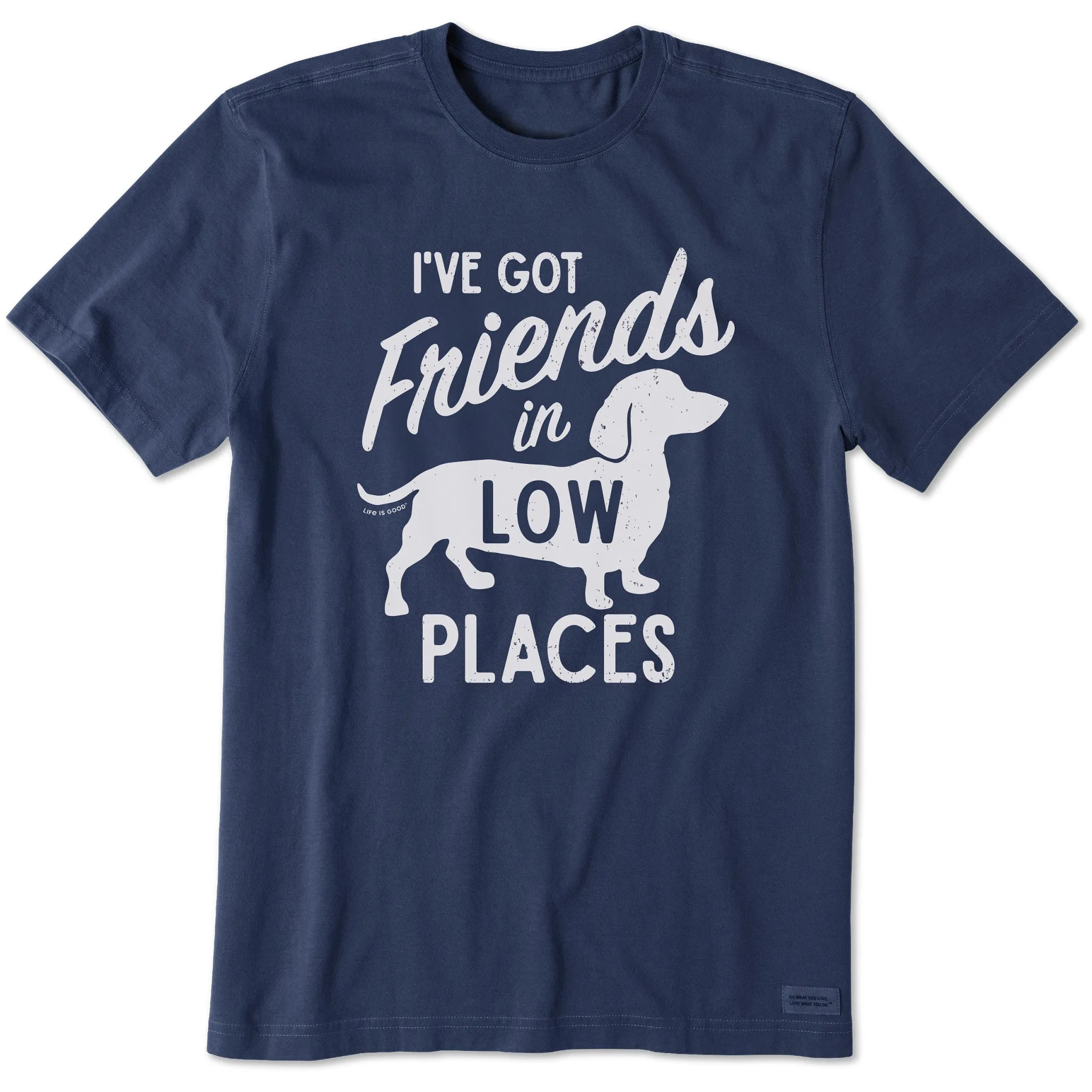 Men's Friends in Low Places Dachshund Short Sleeve Tee Life is Good