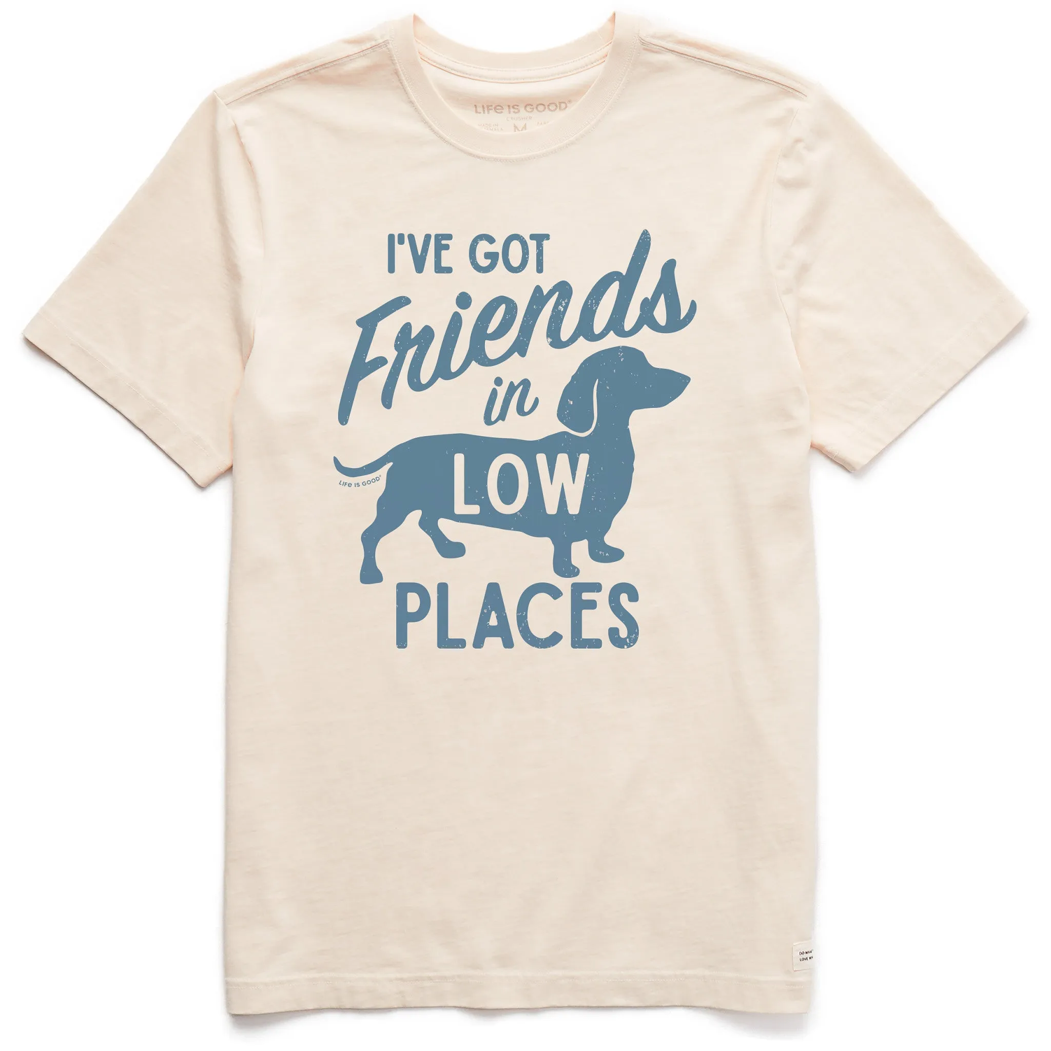 Men's Friends in Low Places Dachshund Short Sleeve Tee Life is Good