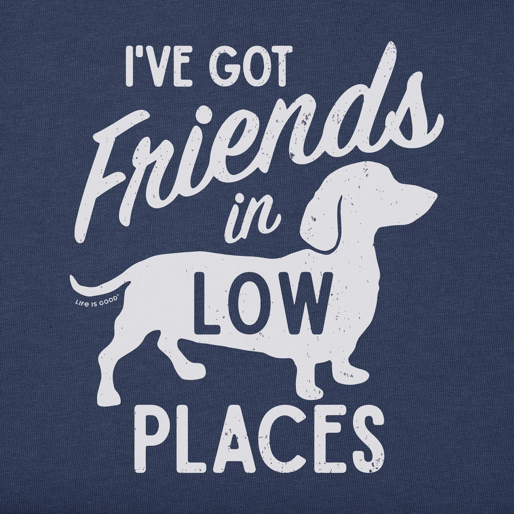 Men's Friends in Low Places Dachshund Short Sleeve Tee Life is Good