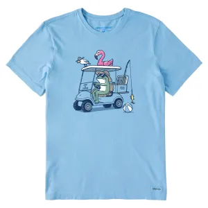 Men's Frog and Flamingo Golf Cart Short Sleeve Tee Life is Good
