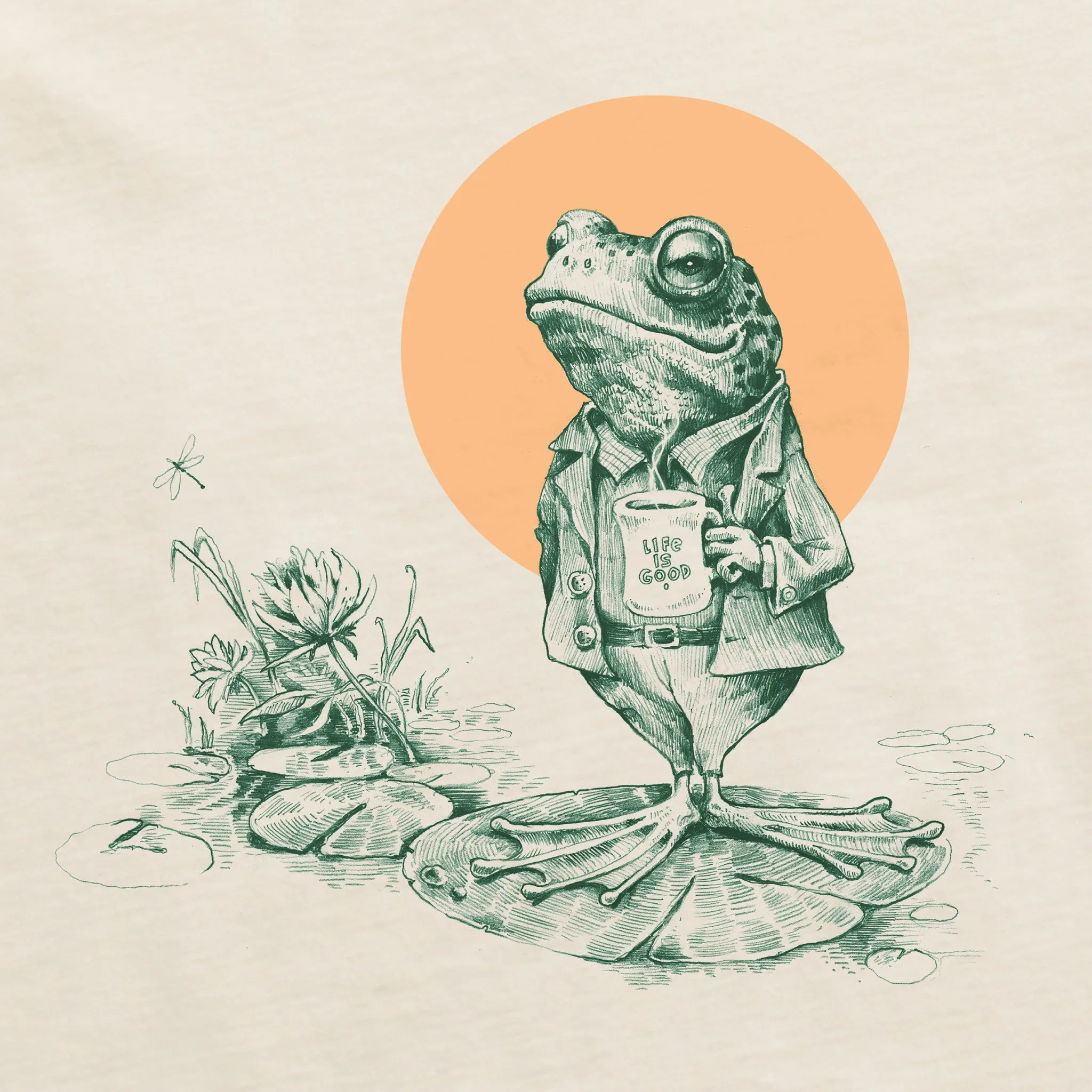 Men's Frog Coffee Short Sleeve Crusher Tee Life is Good