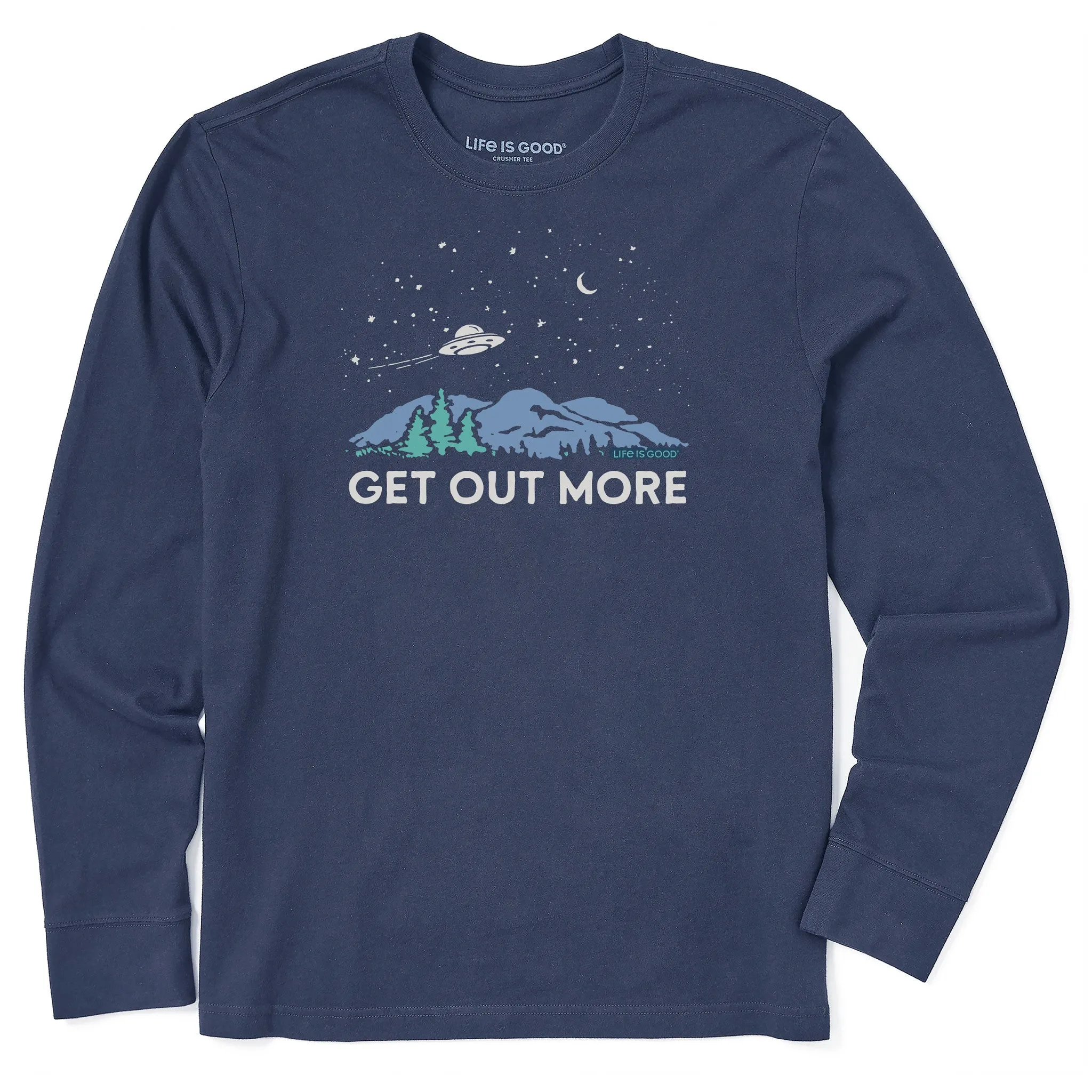 Men's Get Out More UFO Long Sleeve Crusher Tee Life is Good