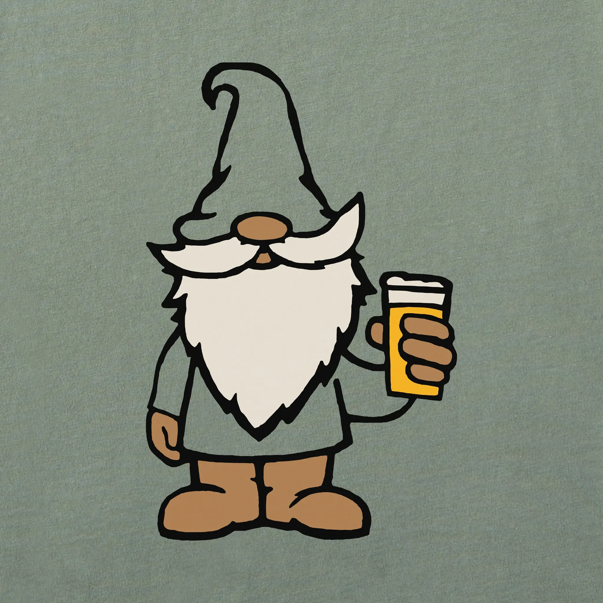 Men's Gnome with Beer Short Sleeve Crusher Tee Life is Good